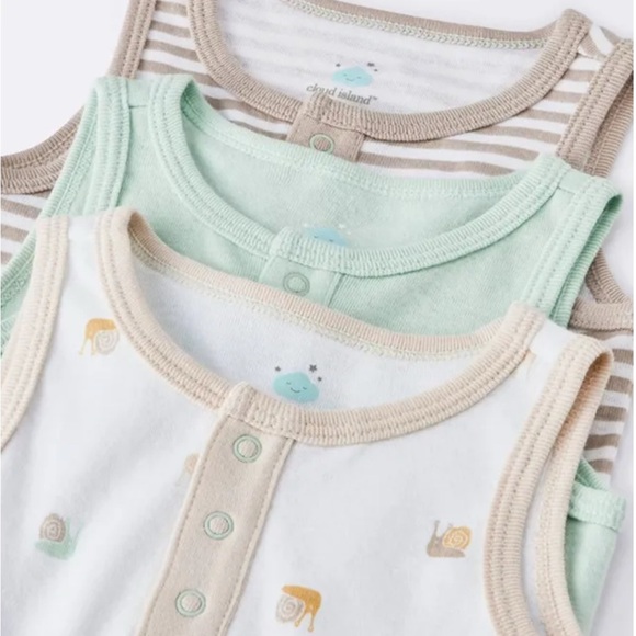 Cloud Island Baby Sleeveless Henley Bodysuits 3 Pack 12-18 Months - Picture 2 of 3